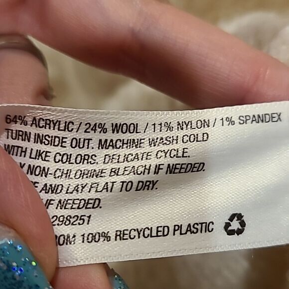 A new day white wool blend popcorn pullover hooded sweater size small - Picture 5 of 6